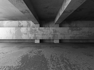 Abstract concrete empty dark room interior. Architecture