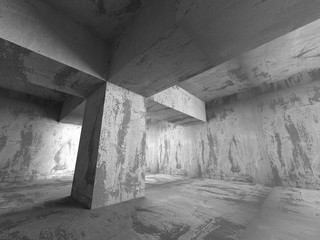 Empty Dark Concrete Room Interior Background