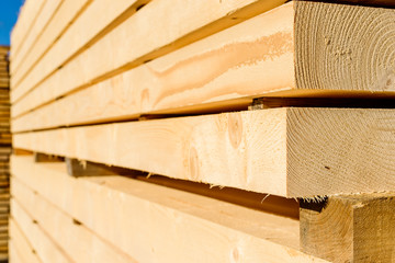 Corner parts of stacked lumber or timber. - 125893144