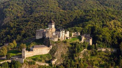 Fototapeta na wymiar Trencin castle aerial view