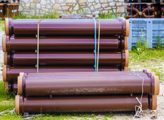 Stack sewerage tubes vitrified clay