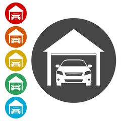 Garage car icon 