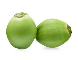 Green coconut fruit isolated on white background