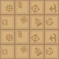 seamless pattern with adinkra symbols for your design