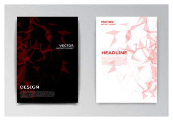 Brochure with red and black abstract elements