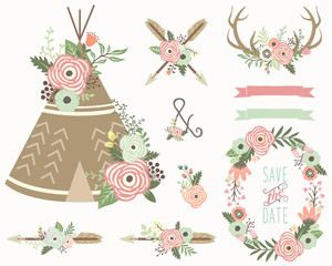 Floral Tribal Elements