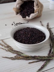 Thai rice riceberry for good healthy clean food ingredient Thai farmer