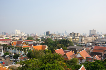 Fototapeta na wymiar View of Bangkok and Wat Saket