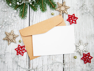 Envelope with christmas decoration