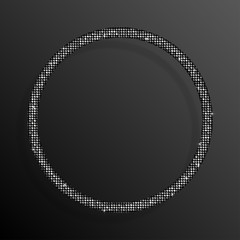 Frame Silver Sequins Circle. Glitter, sparkle.