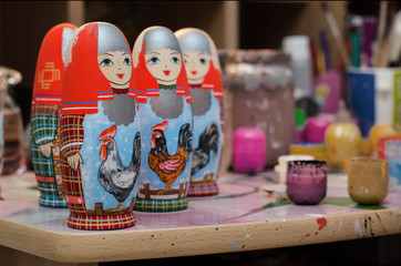 The artist's Studio. Dolls matryoshka