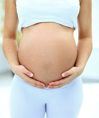 Pregnant woman smiling