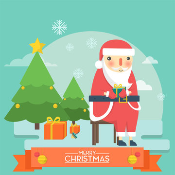 Santa Clause Cute Christmas Illustration