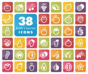 Set of Fruits and Berries icons