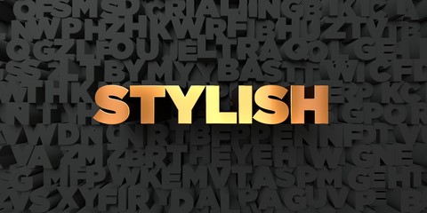 Stylish - Gold text on black background - 3D rendered royalty free stock picture. This image can be used for an online website banner ad or a print postcard.