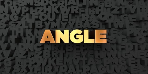 Angle - Gold text on black background - 3D rendered royalty free stock picture. This image can be used for an online website banner ad or a print postcard.