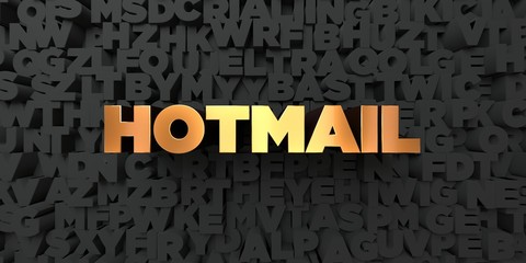 Hotmail - Gold text on black background - 3D rendered royalty free stock picture. This image can be used for an online website banner ad or a print postcard.