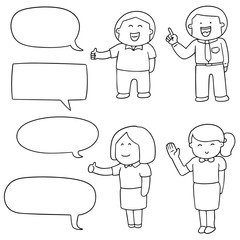 vector set of people talking