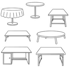 vector set of desks