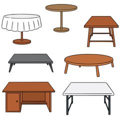 vector set of desks