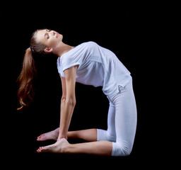 woman doing yoga