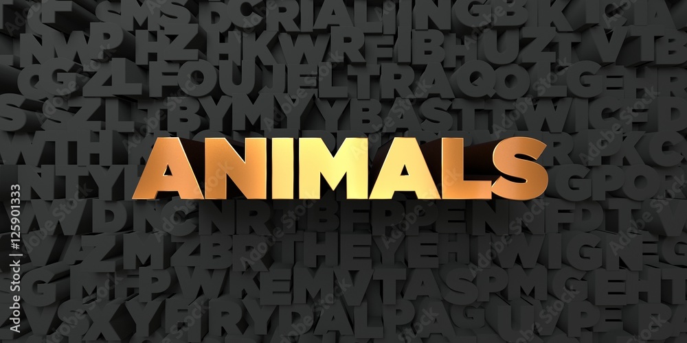 Fototapete animals - gold text on black background - 3d rendered royalty free stock picture. this image can be 
