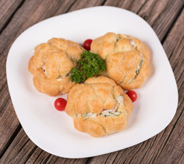 Delicious fresh profiteroles