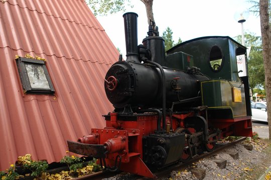 Máquina de vapor utilizada en el transporte de carbón en el Valle del Nalón