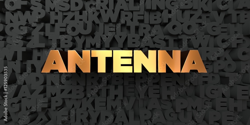 Fototapete antenna - gold text on black background - 3d rendered royalty free stock picture. this image can be 