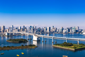 Obraz premium レインボーブリッジと東京ベイエリア
