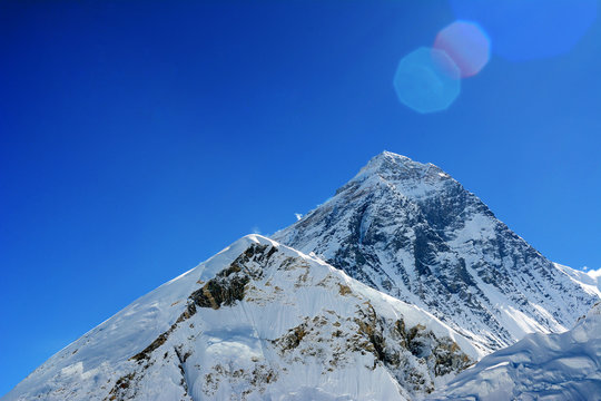 Hiking In Khumbu Valley In Himalayas Mountains, Kala Pattar And Everest Base Camp Trek, View Od Mt. Everest, Nepal.