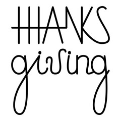 Thanksgiving Day Hand drawn lettering text