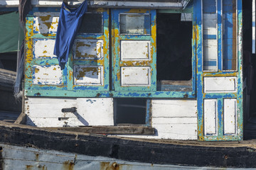 Fototapeta na wymiar Boat windows, Quy Nhon, Vietnam