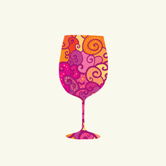  illustration of Wineglass poster 