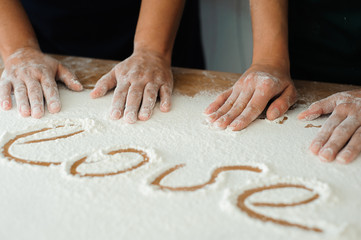 Chef preparing dough - cooking process