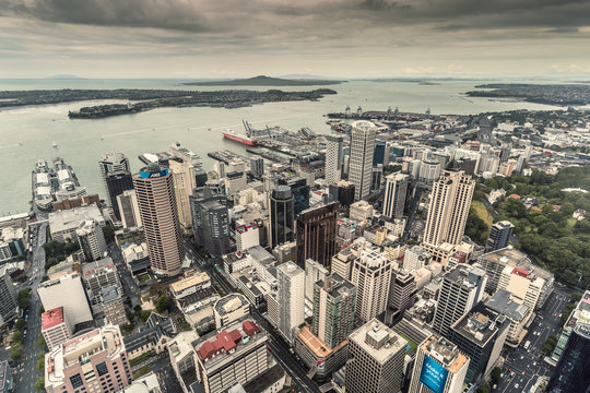 Ausblick vom Sky Tower in Auckland / Neuseeland (Richtung Norden)