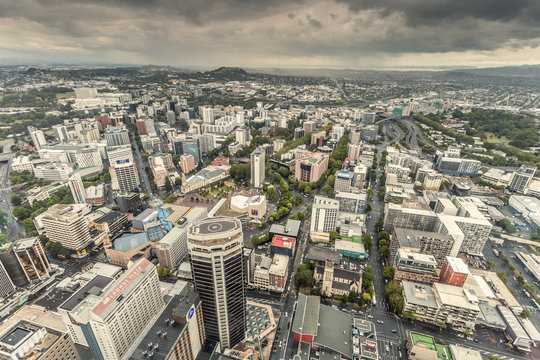 Ausblick vom Sky Tower in Auckland / Neuseeland (Richtung Süden)