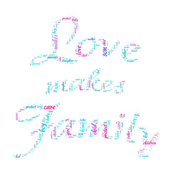 Family word cloud concept