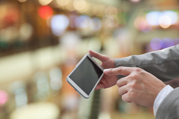 Man using mobile smart phone