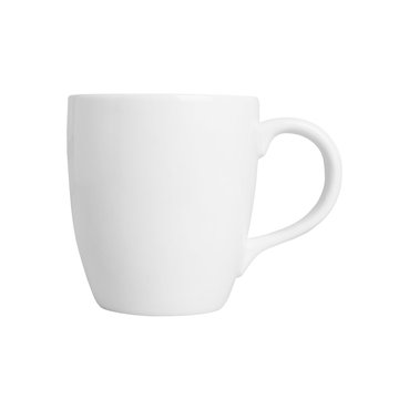 White coffee cup isolated with clipping path