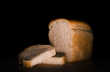 Sliced loaf of white bread