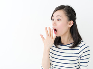 Fototapeta premium 驚く若い女性