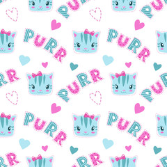 Funny vector girlish seamless pattern