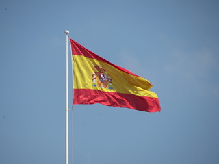 Spanish flag floating