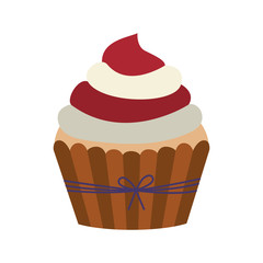 sweet cupcake with usa flag colors over white background. colorful design. vector illustration