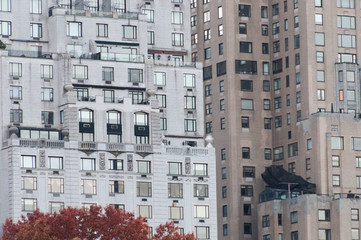 Fototapeta na wymiar New York buildings seeen from Central Park,