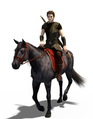 Medieval horseman traveler