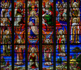 Stained Glass - Coronation of Mother Mary by the Holy Trinity
