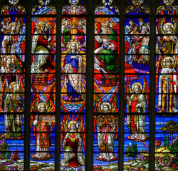 Stained Glass - Coronation of Mother Mary by the Holy Trinity