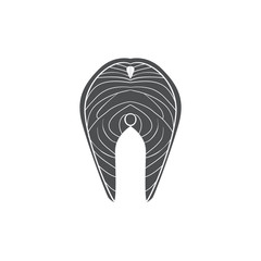 Salmon Steak Vector Flat Design Illustration